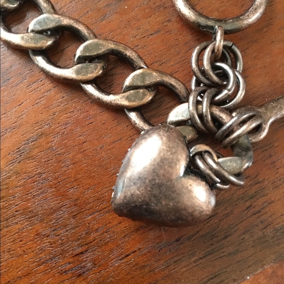 Juicy Couture Vintage Bracelet, puffed rhinestone heart w/ J charm - Picture 4 of 4